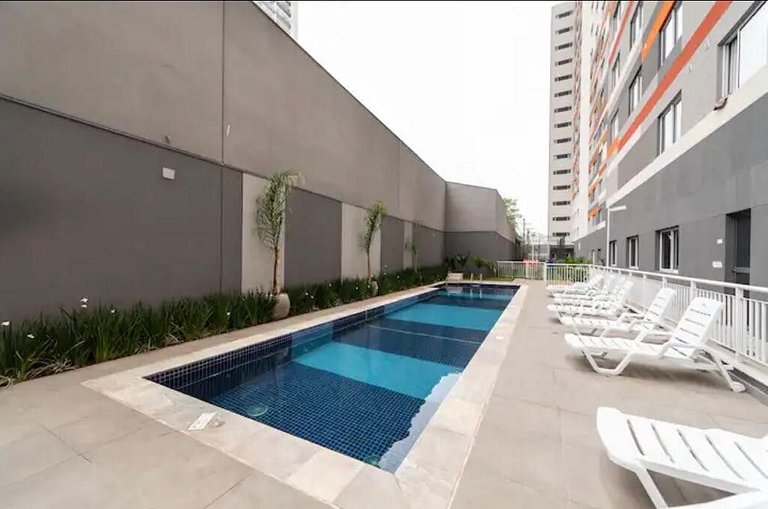 Refinado Studio no Brás com Piscina/Metrô Brás