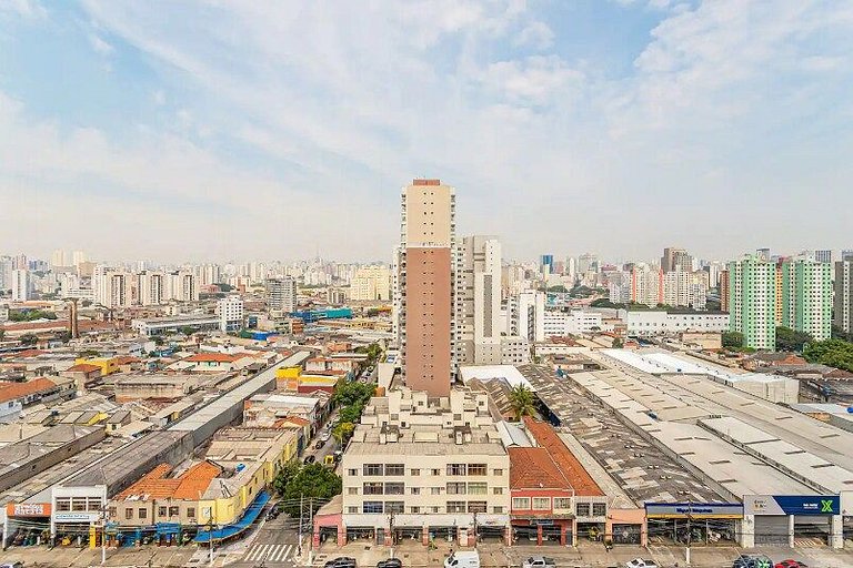 Studio no Coração do Brás | Piscina + Metrô