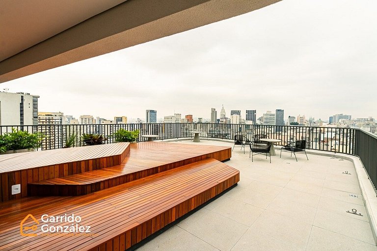 Studio com Piscina no Centro de SP – República