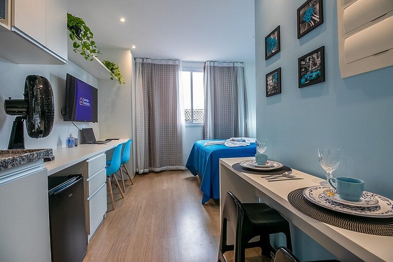 Santorini Studio no Brás com Piscina/Metrô Brás