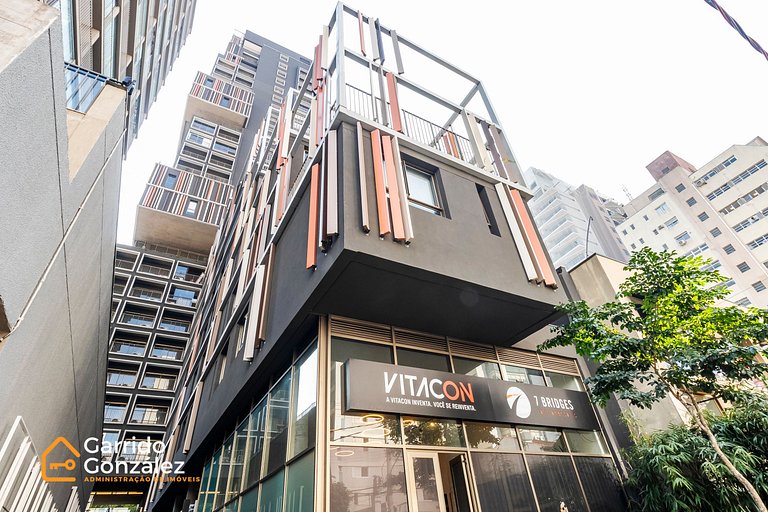 Studio com Piscina nos Jardins – 1 Min da Paulista