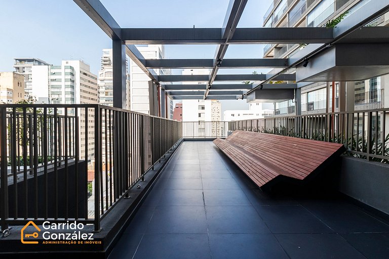 Studio com Piscina nos Jardins – 1 Min da Paulista