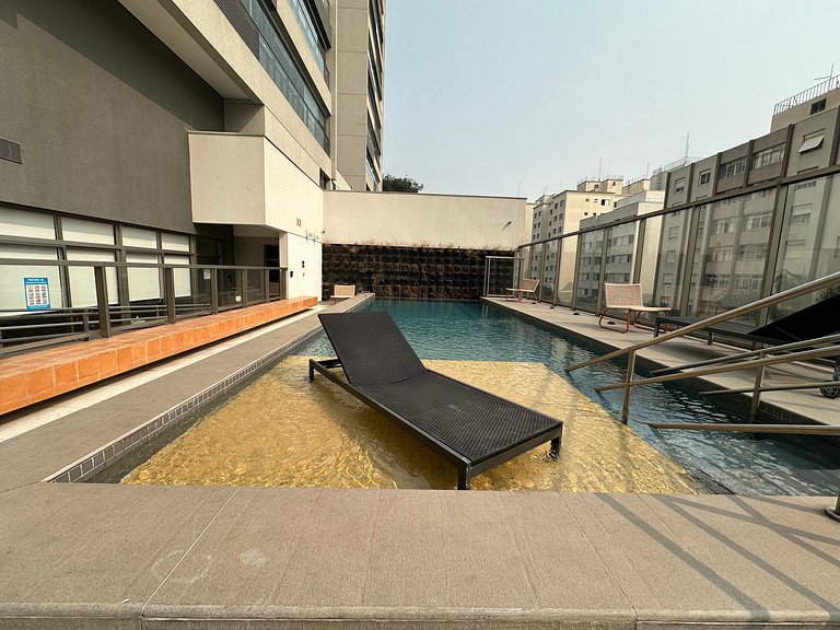 Studio com Piscina e Ar | Vila Madalena