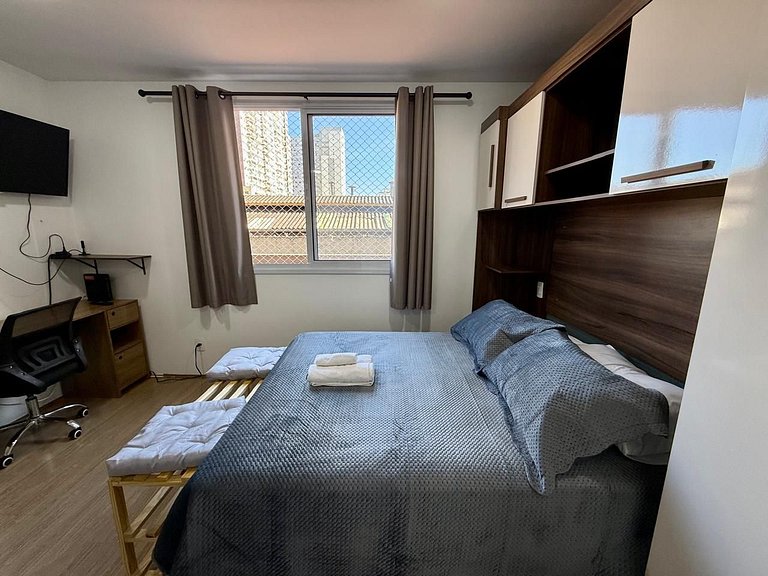 Prático Studio no Brás com Piscina/Metrô Brás