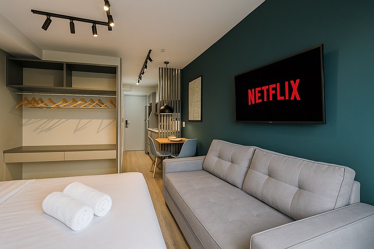 Studio a 5 min. do Consulado Americano e Metrô