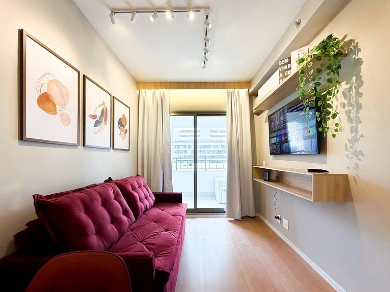 Apê Moderno c/ Ar + Vista – Próx. Allianz Parque