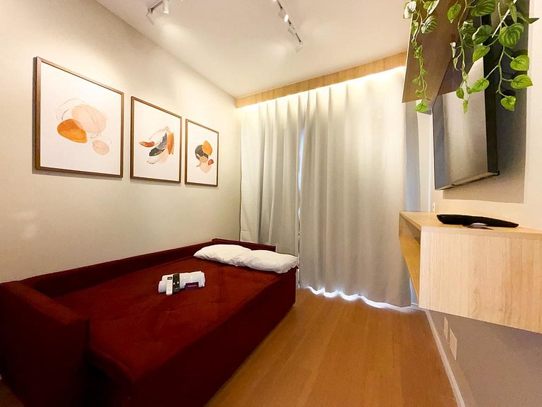 Apê Moderno c/ Ar + Vista – Próx. Allianz Parque