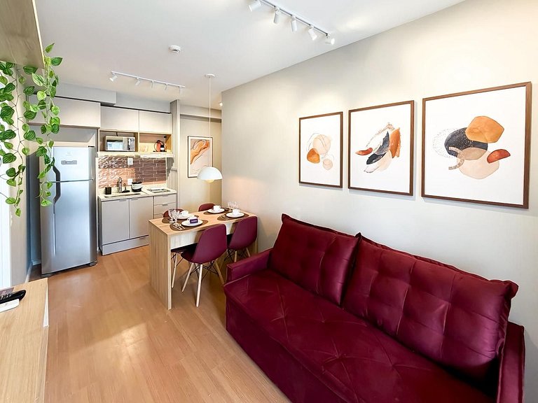 Apê Moderno c/ Ar + Vista – Próx. Allianz Parque