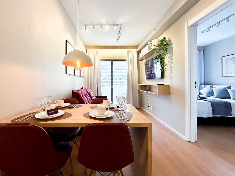 Apê Moderno c/ Ar + Vista – Próx. Allianz Parque