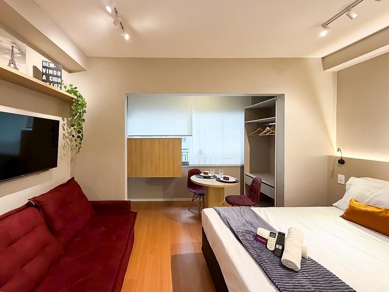 Apê Novo c/ Ar + Vista – Próx. Allianz Parque