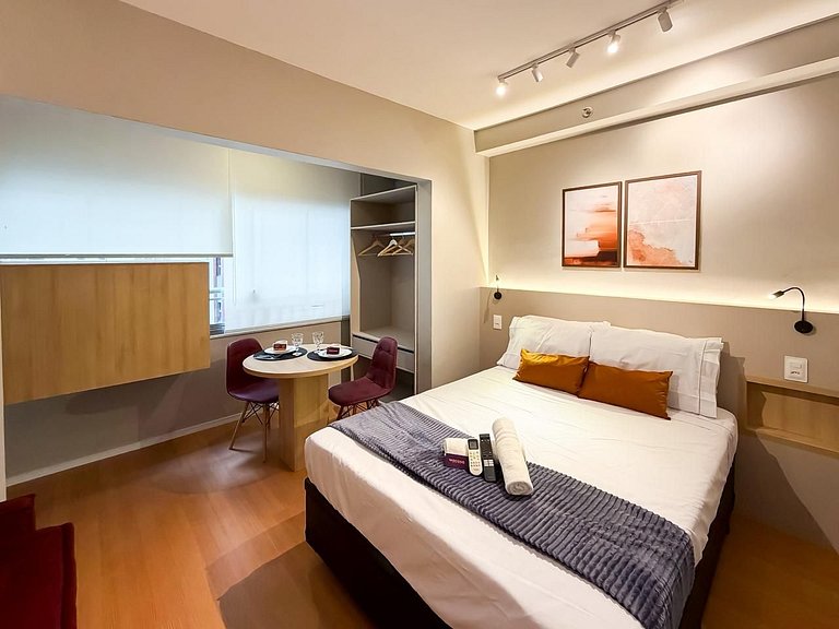 Apê Novo c/ Ar + Vista – Próx. Allianz Parque