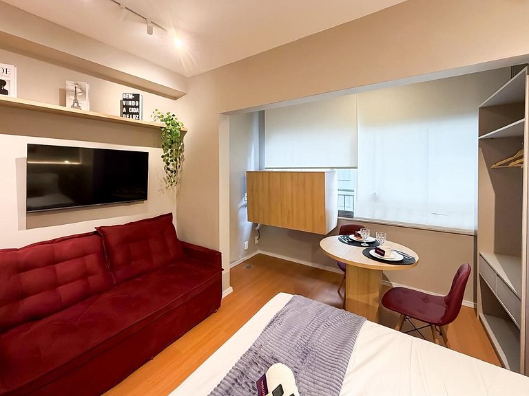 Apê Novo c/ Ar + Vista – Próx. Allianz Parque