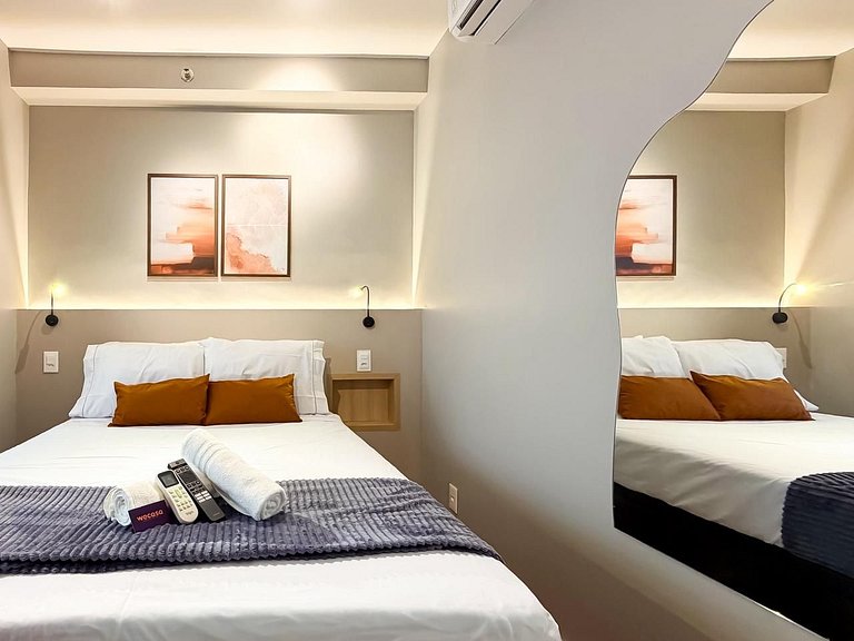 Apê Novo c/ Ar + Vista – Próx. Allianz Parque